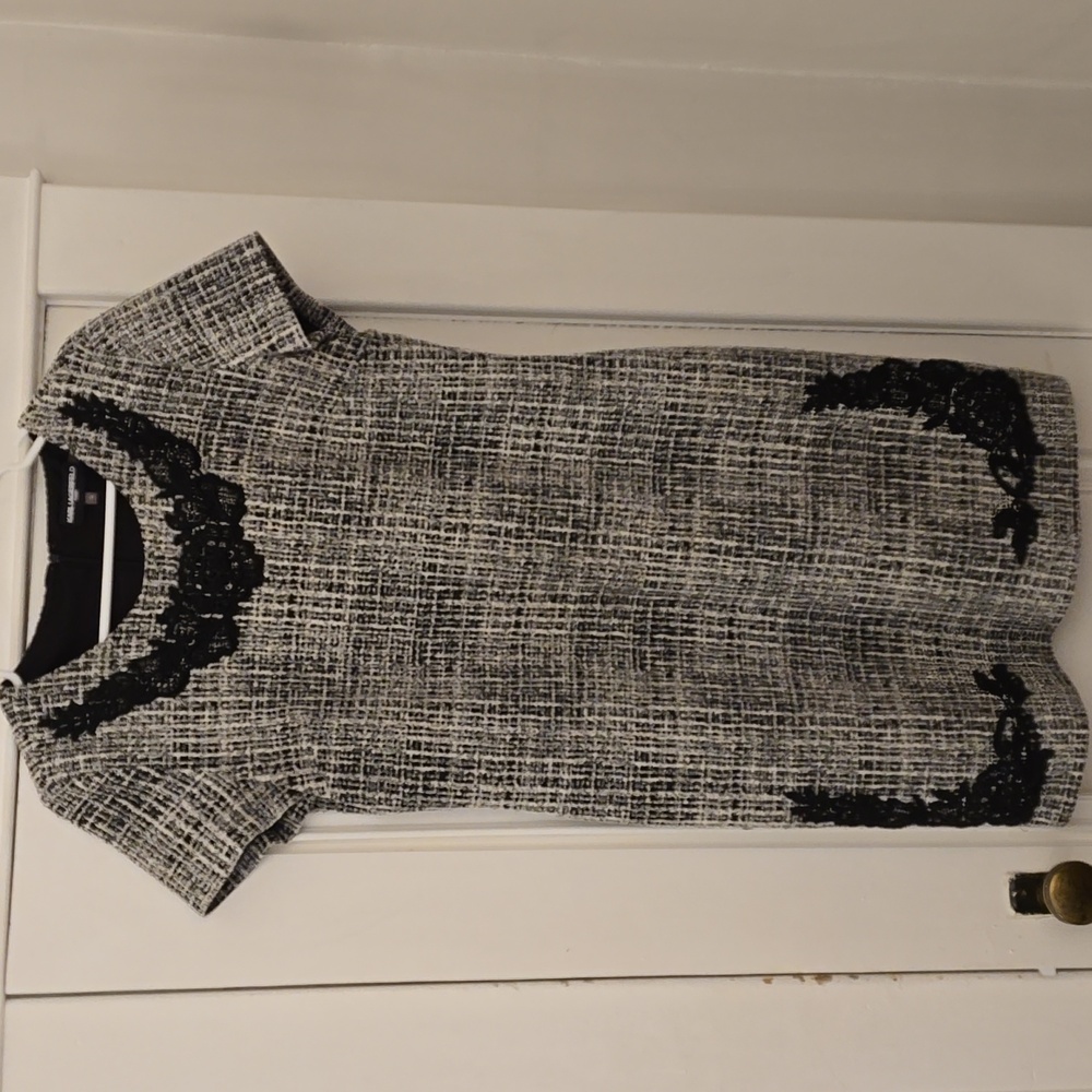 Karl Lagerfeld Monochrome Textured Midi Dress